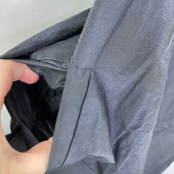 Rosso35 Women Wrap Dress Size 42/6 Black Silk Blend Short Sleeve Pockets Minimal - Picture 6 of 8